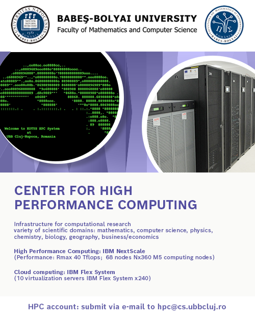 Babeş-Bolyai University - Center for High Performance Computing