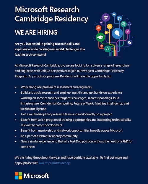 Microsoft Research - Cambridge Residency Program